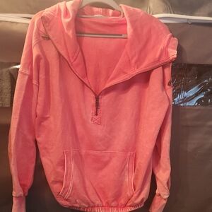 Zenana Outfitters Coral Zip-Up Hoodie